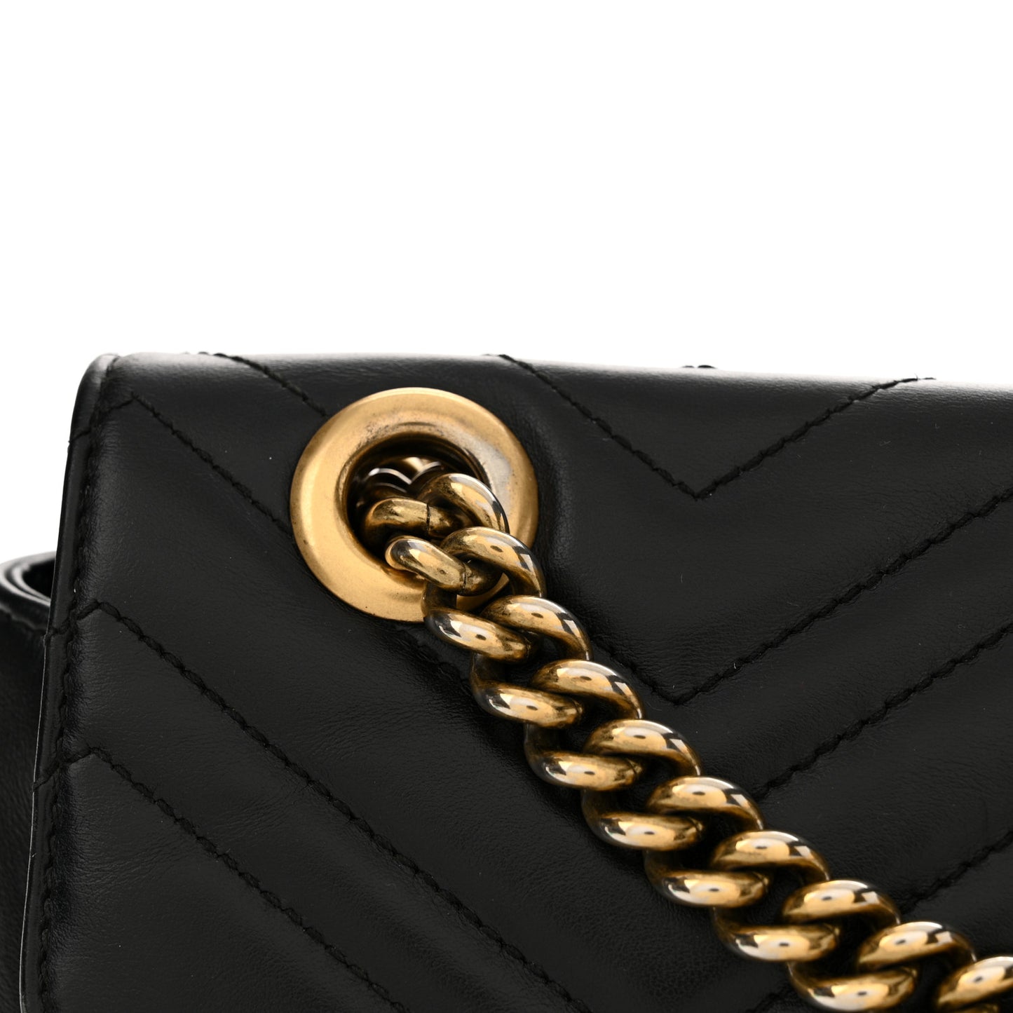 Calfskin Matelasse Small GG Marmont Shoulder Bag Black