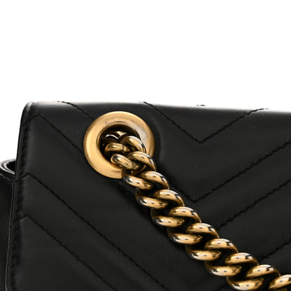 Gucci Calfskin Matelasse Small GG Marmont Shoulder Bag Black 14 of 16
