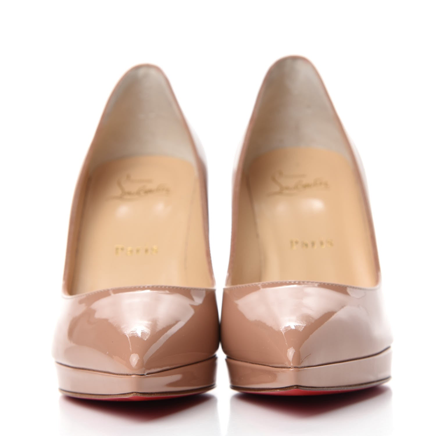 Christian Louboutin Patent Pigalle Plato 100 Pumps 35.5 Nude 2 of 8
