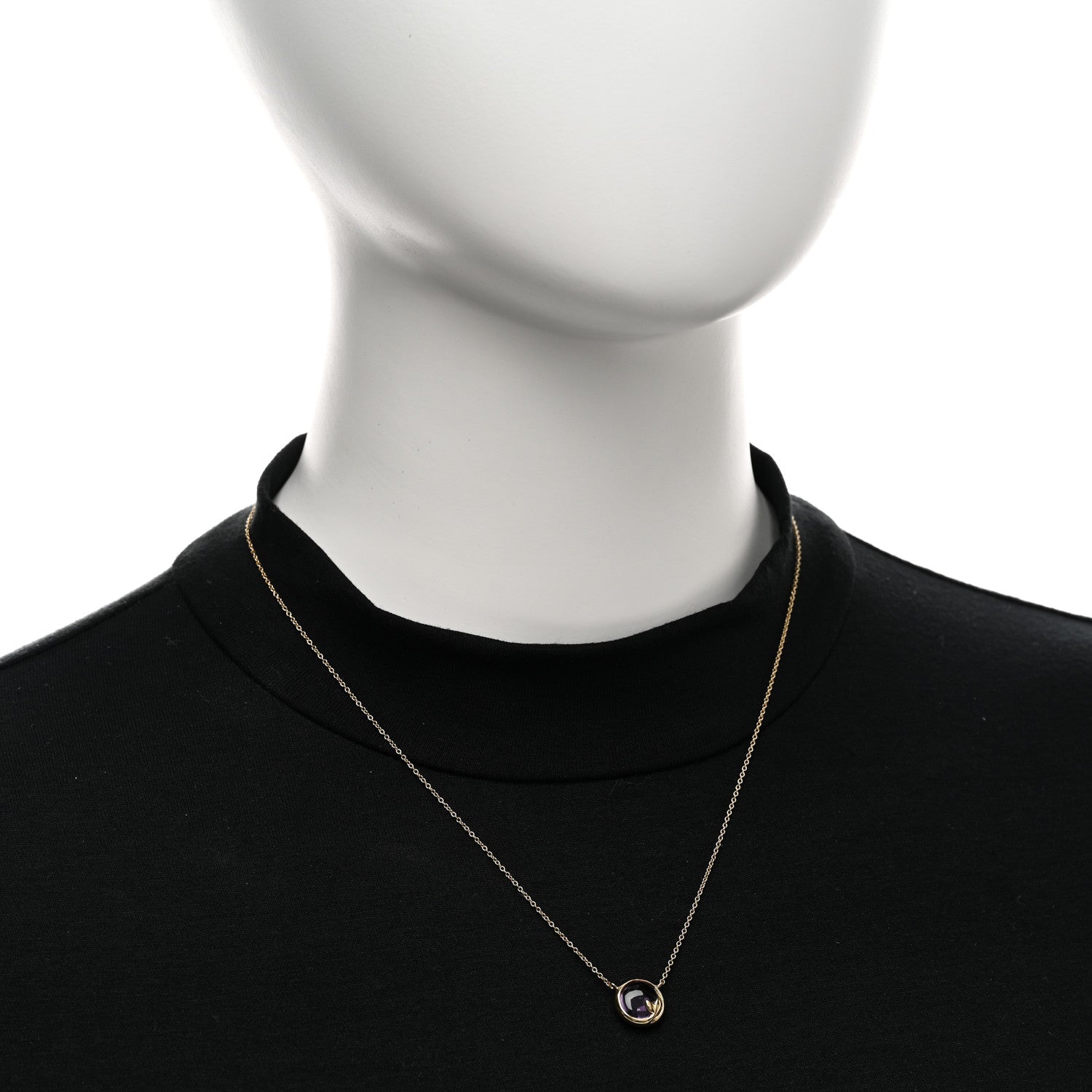 Tiffany 18K Yellow Gold Amethyst Paloma Picasso Olive Leaf Pendant Necklace 2 of 4