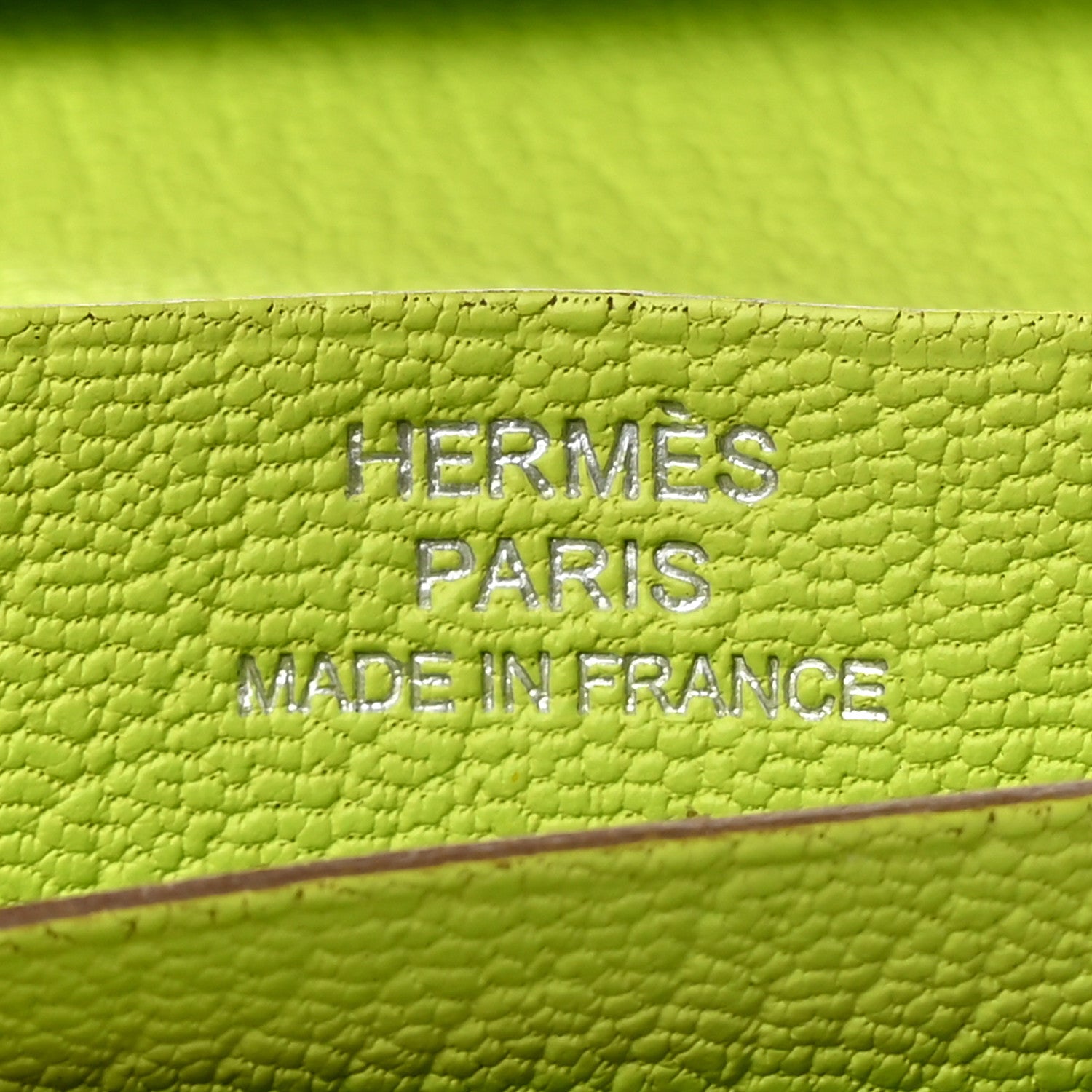 Hermes Chevre Mysore Tri-Fold Bearn Wallet Lime 6 of 15