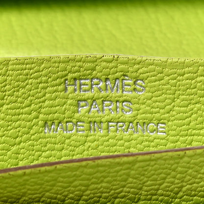 Hermes Chevre Mysore Tri-Fold Bearn Wallet Lime 6 of 15