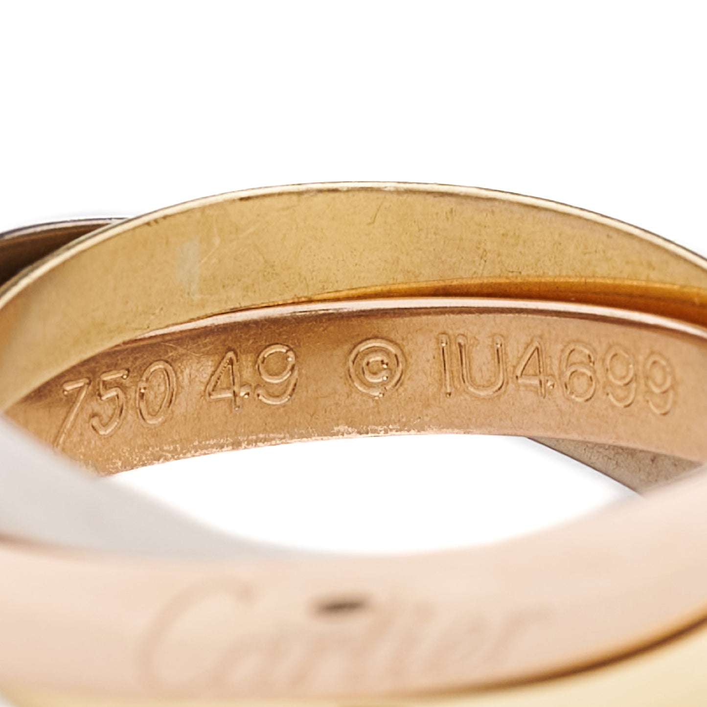 18K Pink Yellow White Gold Small Trinity Ring 49 5