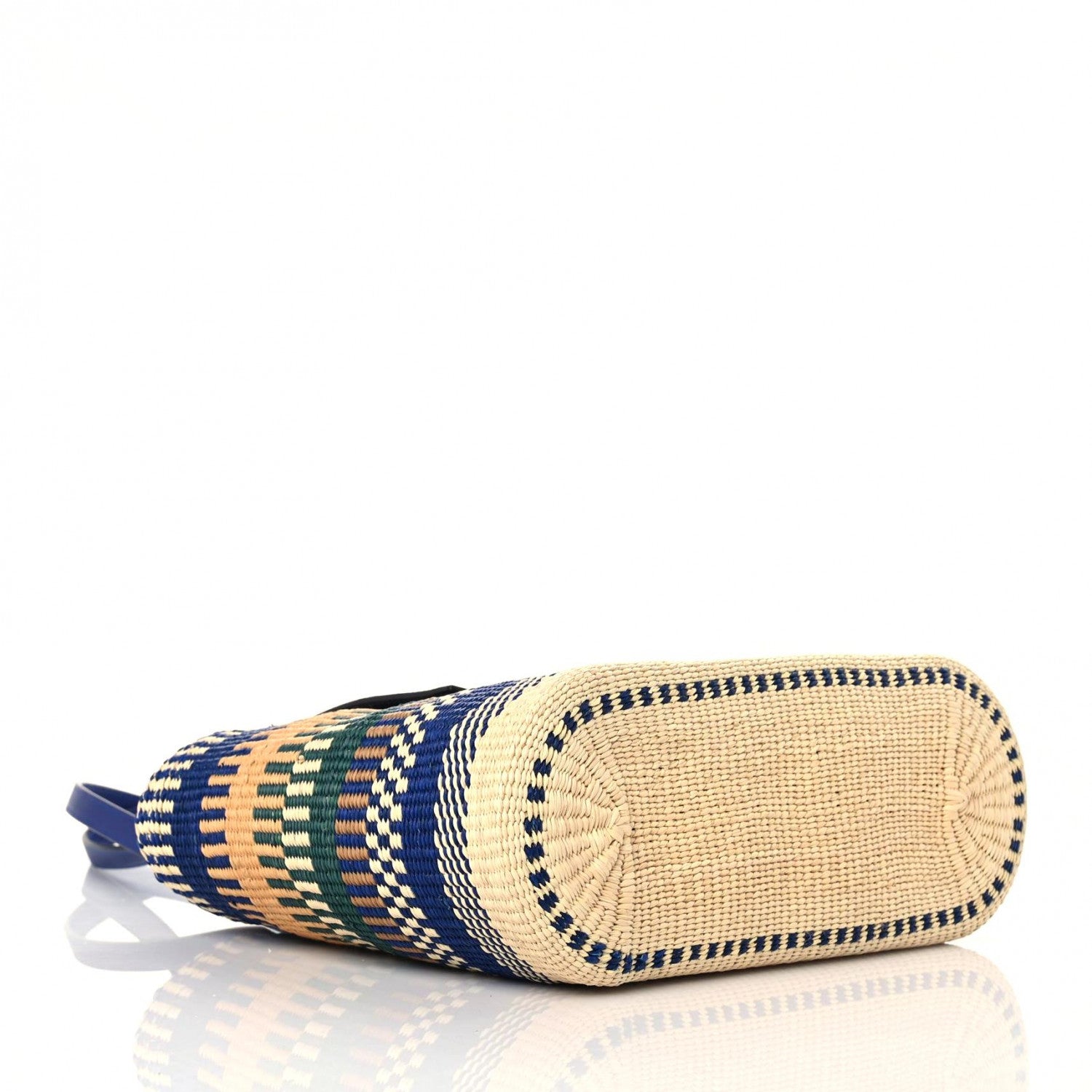 Loewe Raffia Small Square Basket Tote Bag Blue Multicolor 4 of 10
