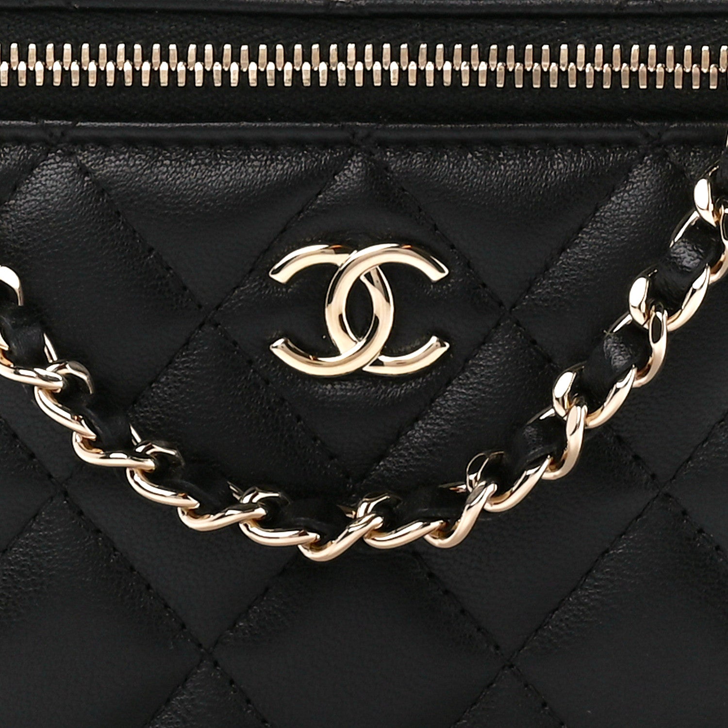 Chanel Lambskin Quilted Small Top Handle Vanity Case With Chain Black 8 of 11