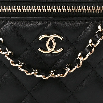 Chanel Lambskin Quilted Small Top Handle Vanity Case With Chain Black 8 of 11