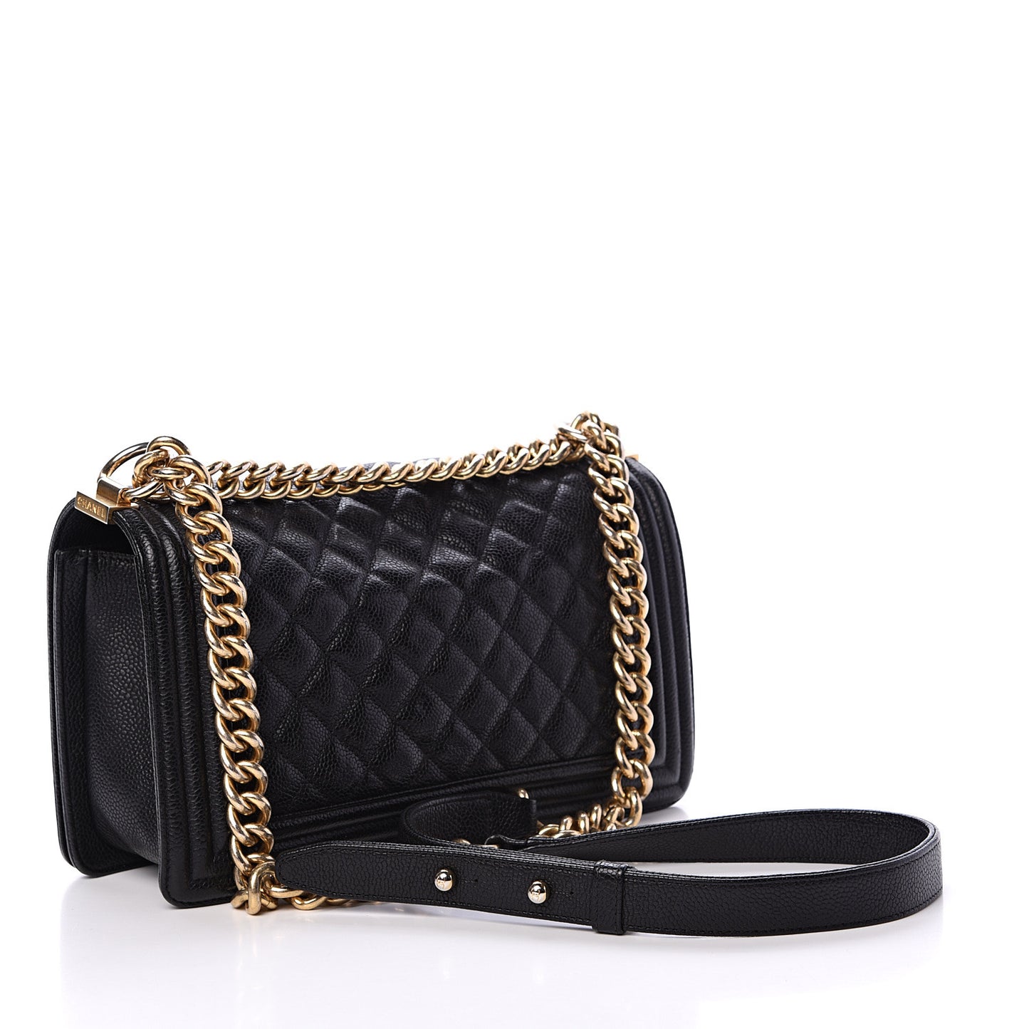 Caviar Quilted Medium Boy Flap Black