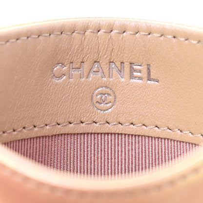 Chanel Iridescent Calfskin Quilted Card Holder Pink 6 of 9
