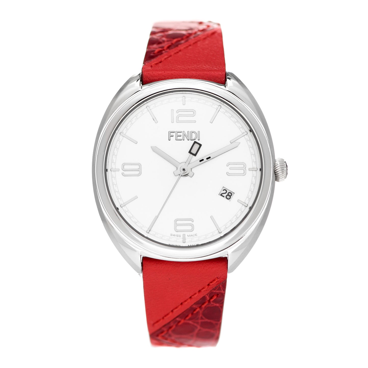 Stainless Steel Calfskin 34mm Momento Date Quartz Watch