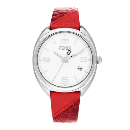 Fendi Stainless Steel Calfskin 34mm Momento Date Quartz Watch 1 of 5