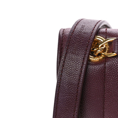 Saint Laurent Grain De Poudre Textured Mixed Matelasse Medium Triquilt Monogram Satchel Rouge Legion 14 of 16