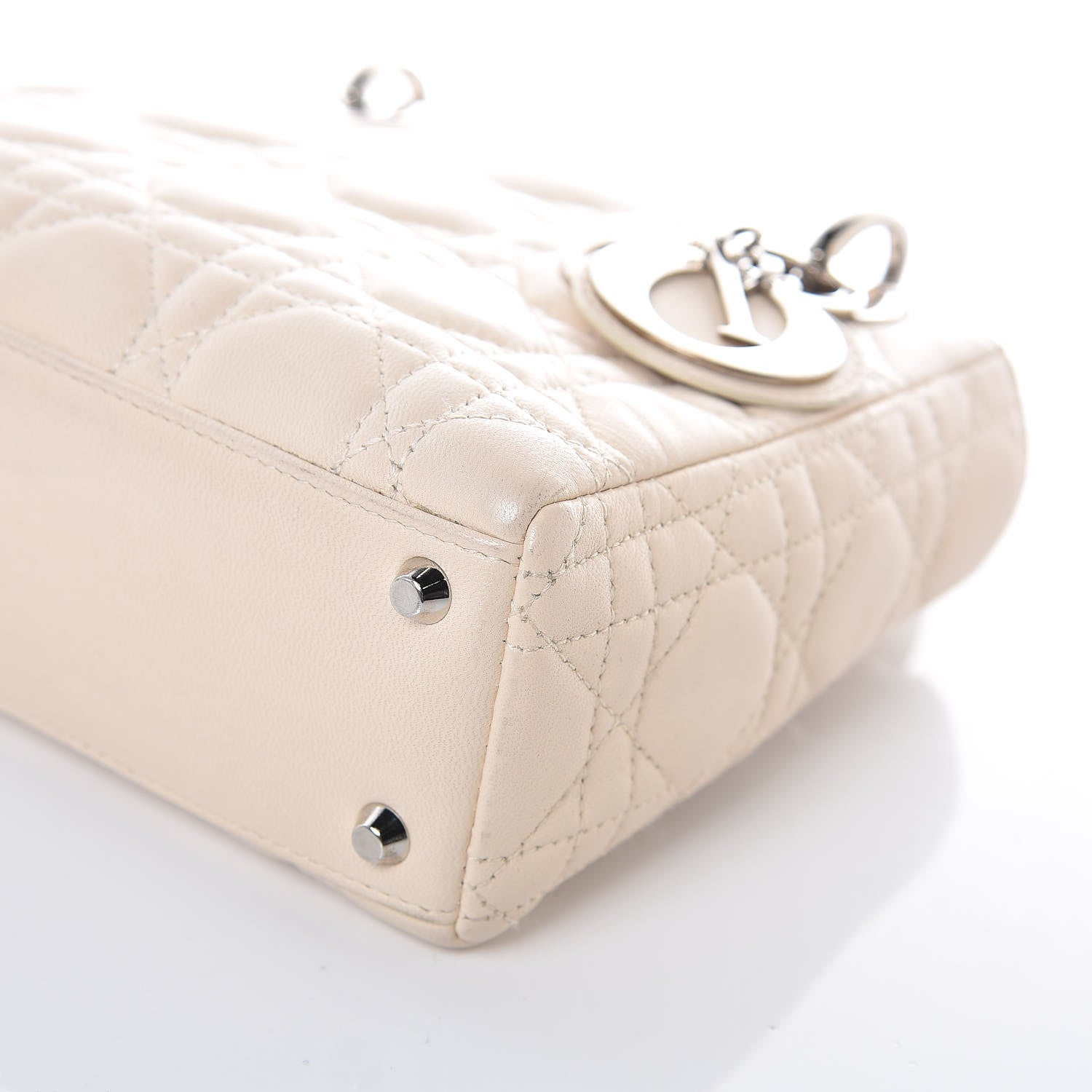 Christian Dior Lambskin Cannage Mini Lady Dior Light Beige 10 of 20