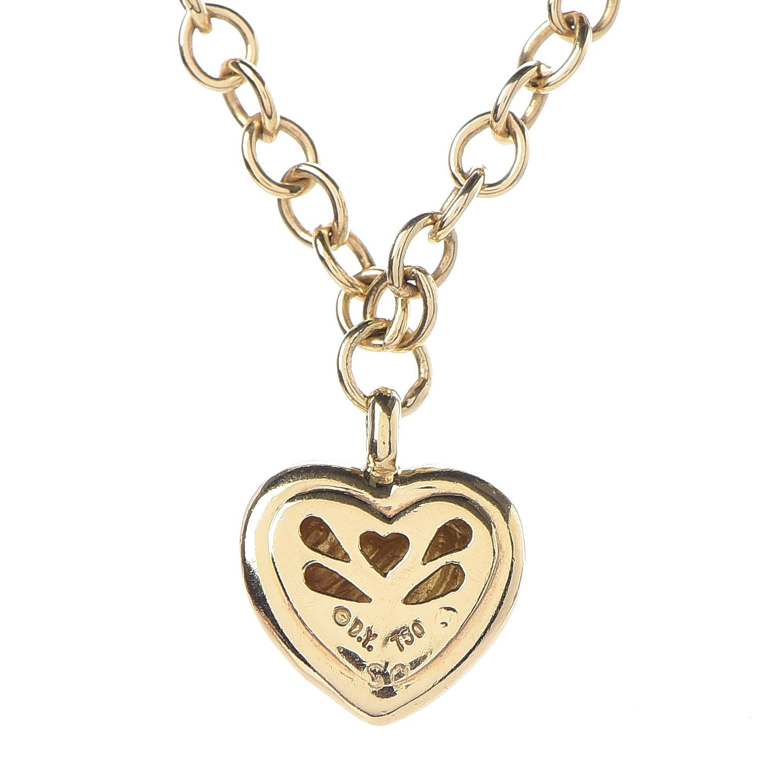 David Yurman 18K Yellow Gold Cable Heart Charm Necklace 5 of 7