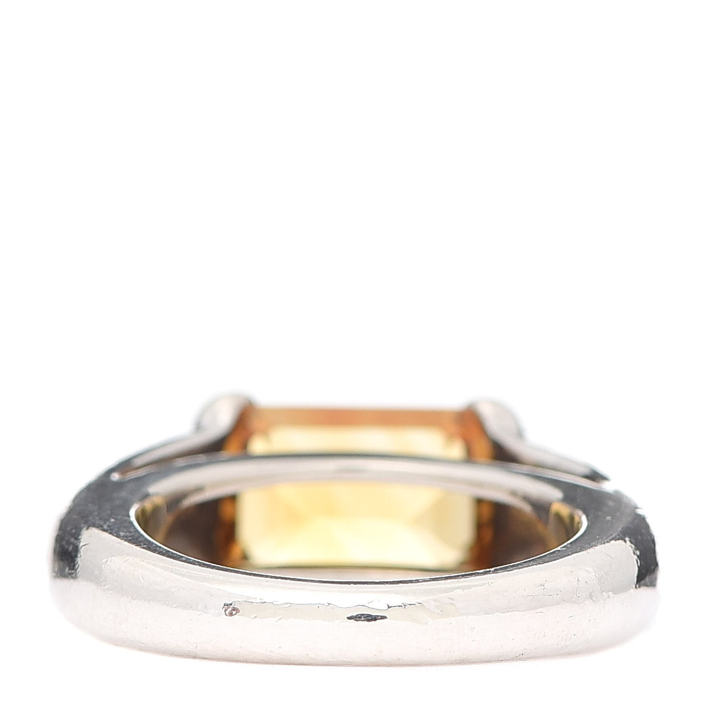 Sterling Silver Citrine Emerald Cut Band Ring 47 4