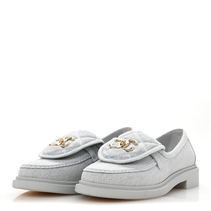 Chanel Denim CC Turnlock Loafers 35 Blue 4 of 11