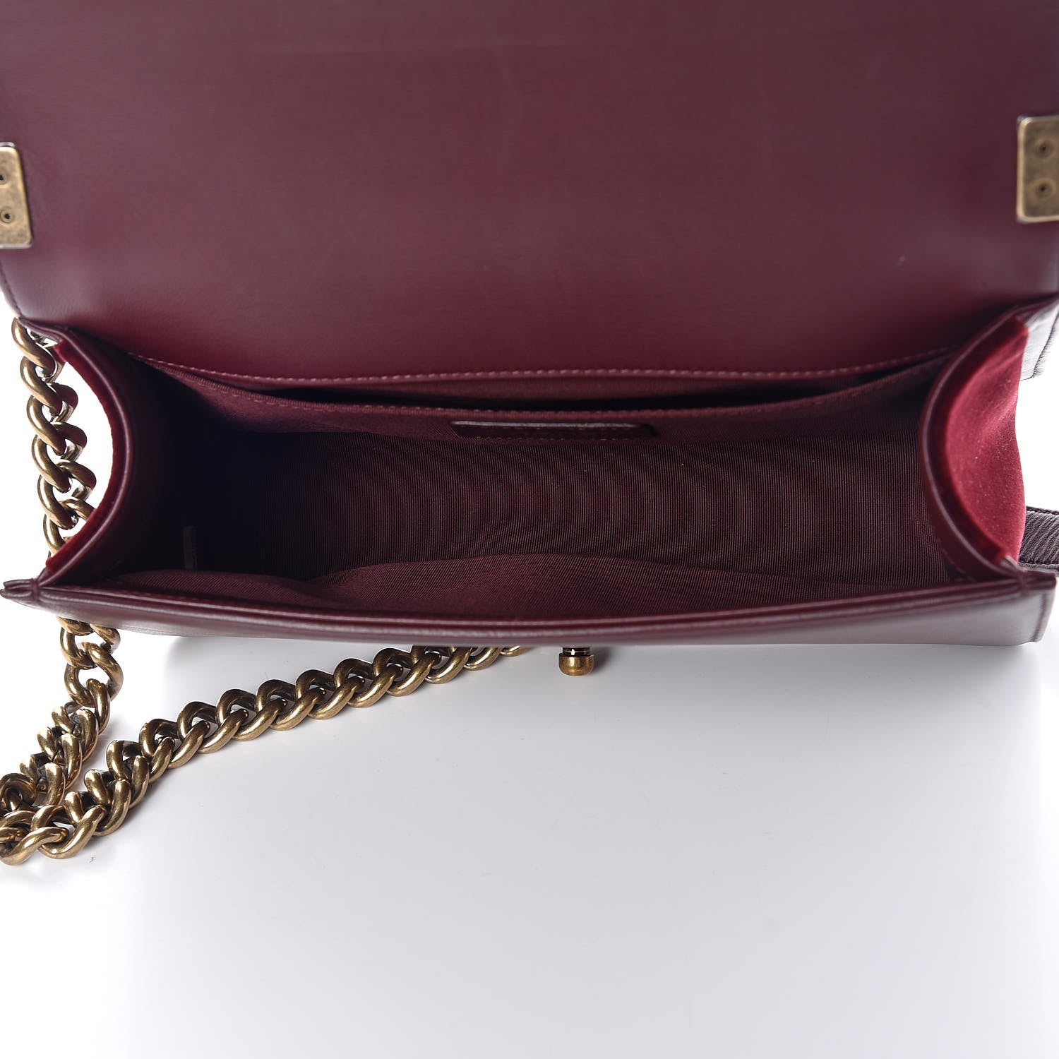 Chanel Velvet Chevron Quilted Medium Boy Flap Burgundy 5 of 12