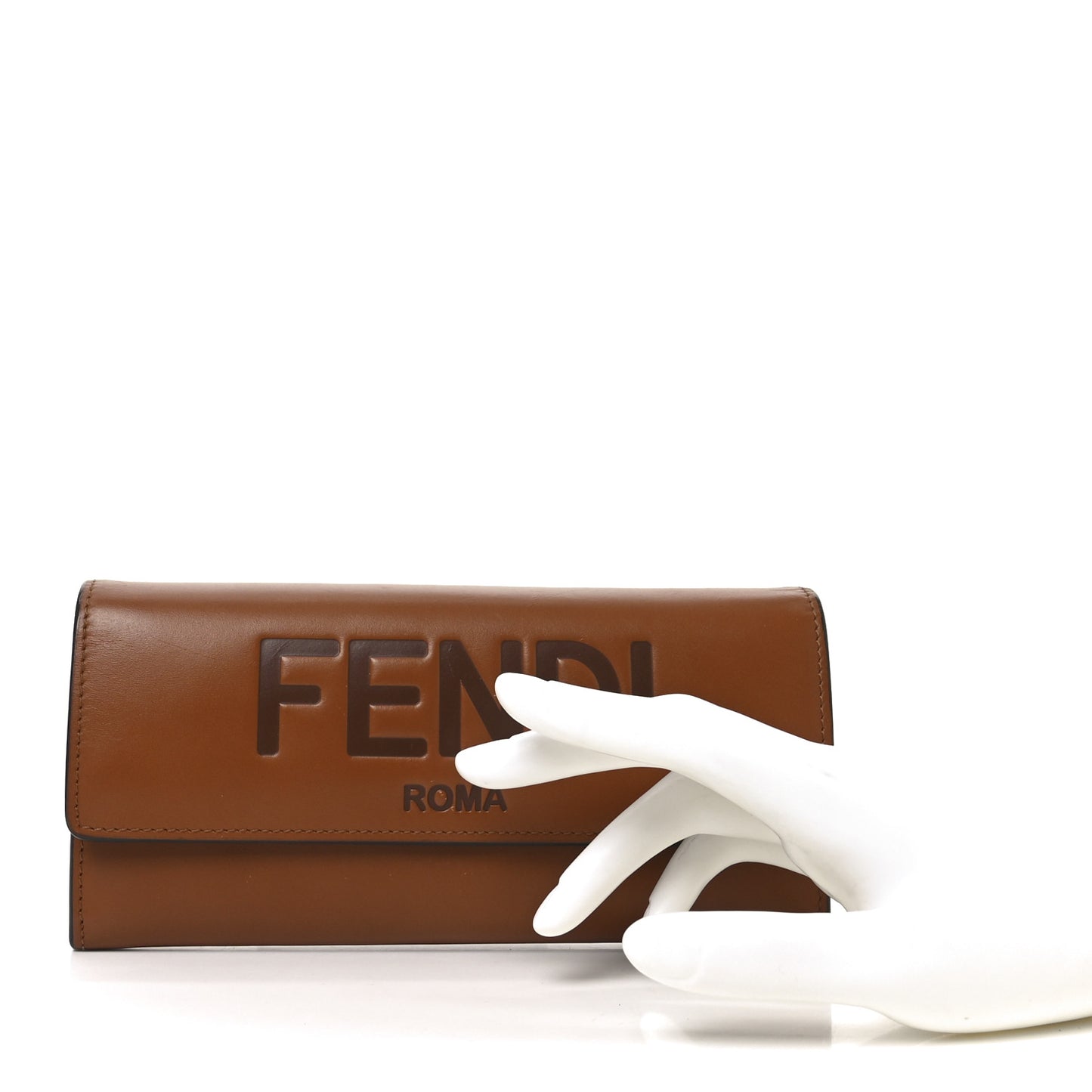 Vitello King Tamponato Logo Embossed Continental Wallet Cuoio