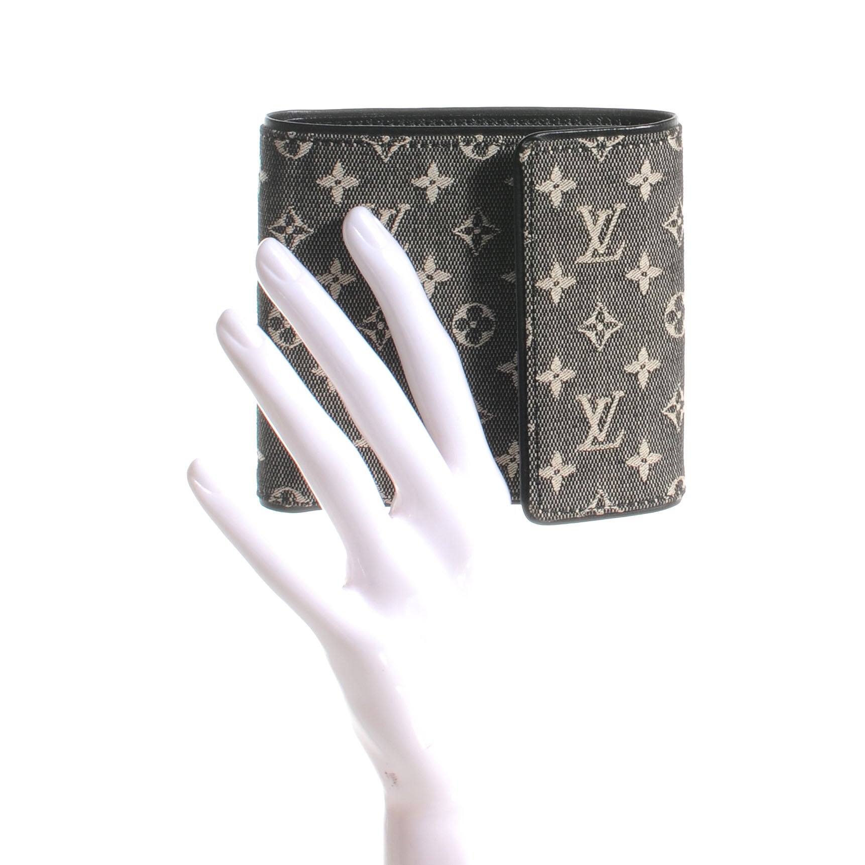 Louis Vuitton Mini Monogram Compact Wallet Black 2 of 7