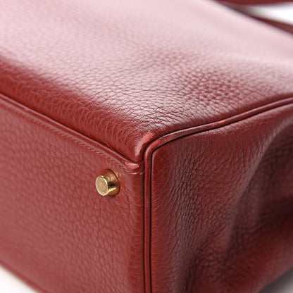 Hermes Taurillon Clemence Retourne Kelly 32 Rouge H 33 of 35