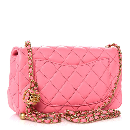 Chanel Lambskin Quilted Mini Rectangular Pearl Crush Flap Pink 3 of 11