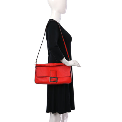 Fendi Cuoio Romano Selleria Large Baguette Papavero 3 of 11
