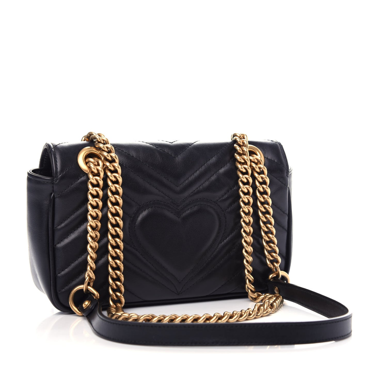 Calfskin Matelasse Mini GG Marmont Shoulder Bag Black