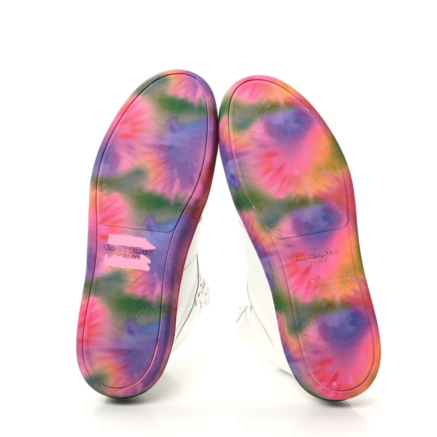 Calfskin Mens Signature Court Classic SL/10H High Top Sneakers 42.5 Off White Multicolor Tie-Dye
