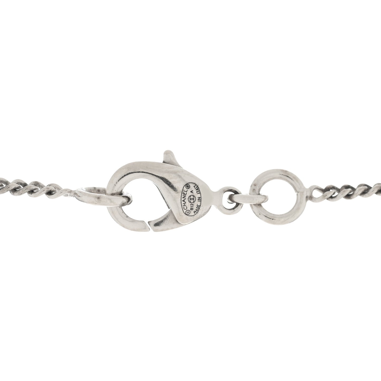 Enamel Charming Chic Classic Flap CC Charm Necklace Black