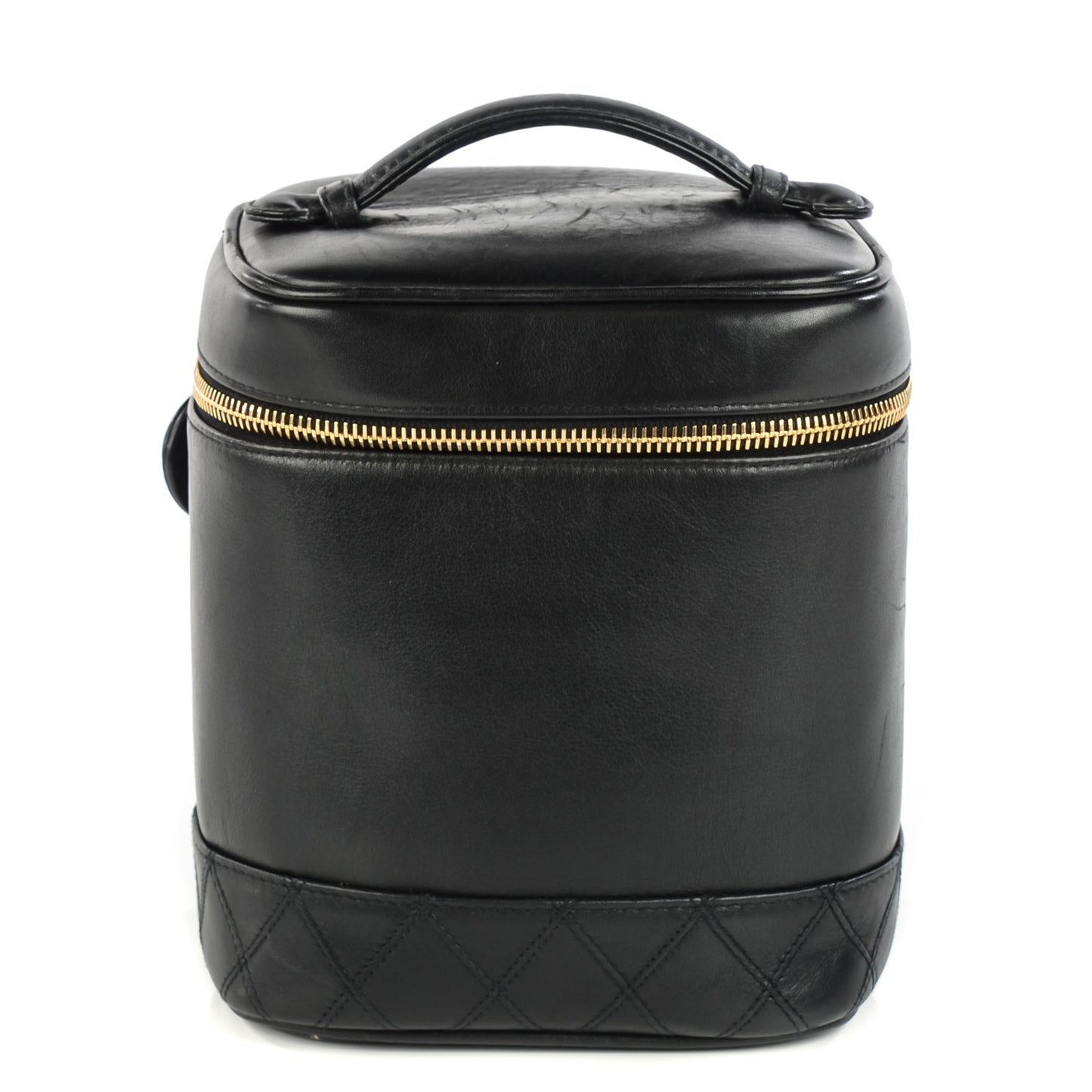 Lambskin Vanity Cosmetic Case Black