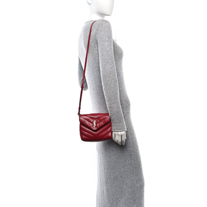 Saint Laurent Calfskin Y Quilted Monogram Toy Loulou Crossbody Bag New Lipstick 2 of 13