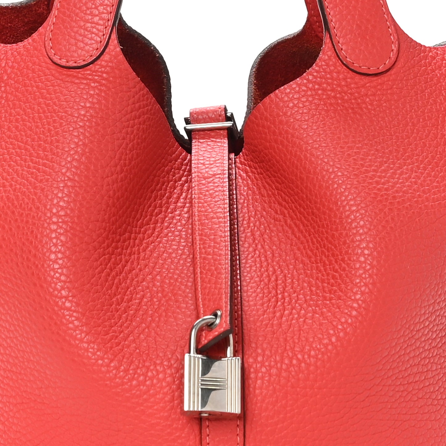 Taurillon Clemence Picotin Lock 22 MM Rouge Pivoine
