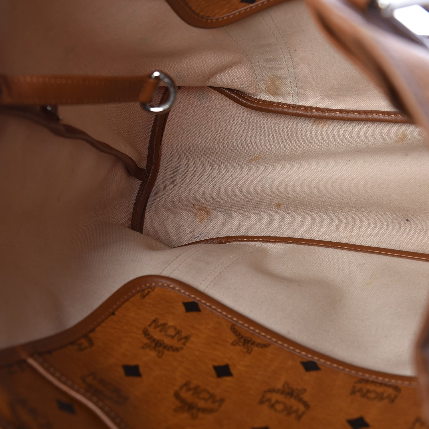 MCM Visetos Shopper Tote Cognac 6 of 11