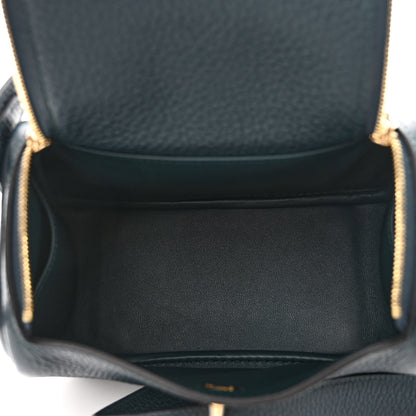Hermes Taurillon Clemence Mini Lindy 20 Vert Cypress 5 of 10