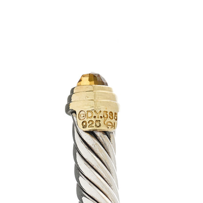 David Yurman Sterling Silver 14K Yellow Gold Citrine 5mm Cable Classics Petite Color Bracelet 3 of 3