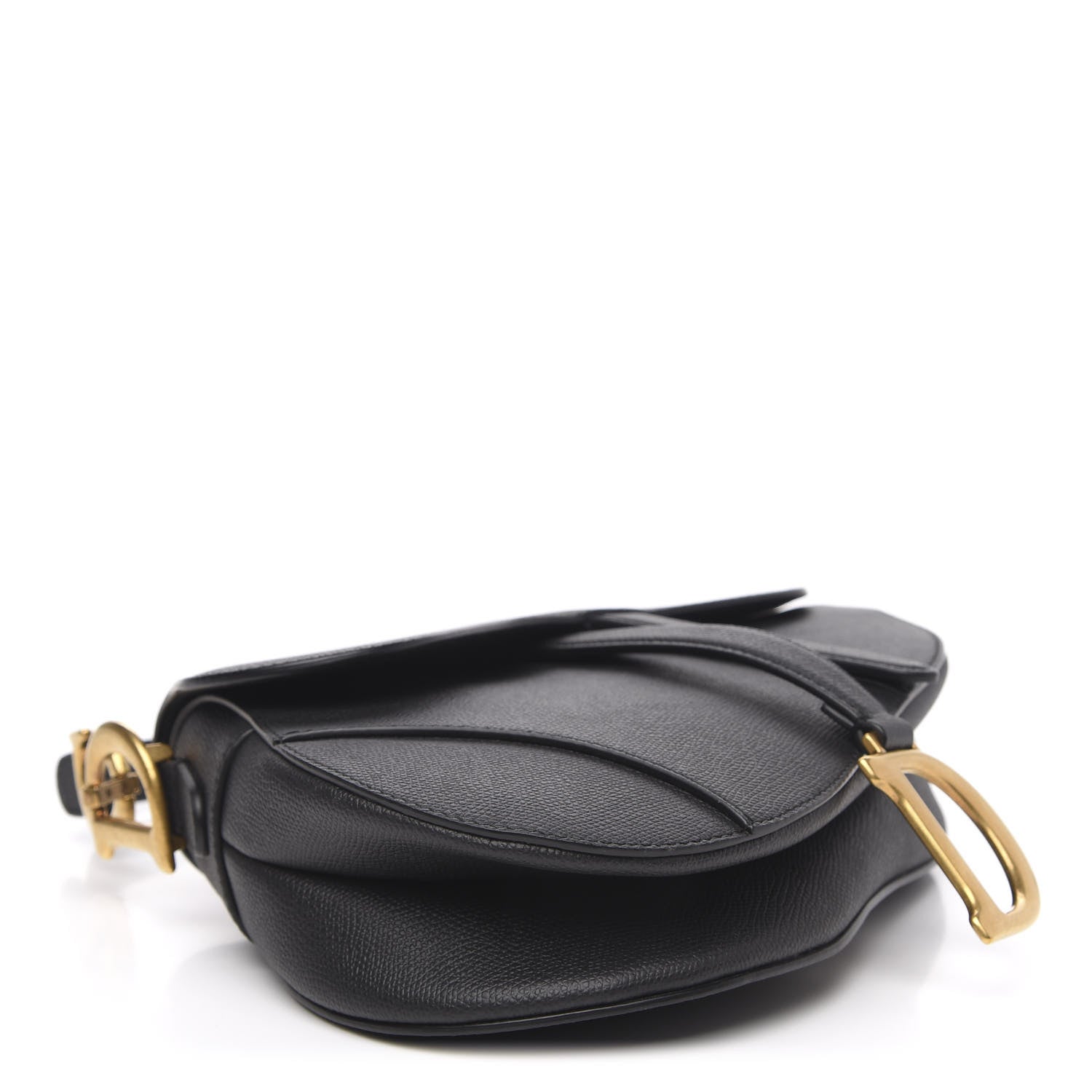 Christian Dior Grained Calfskin Saddle Bag Black 4 of 9