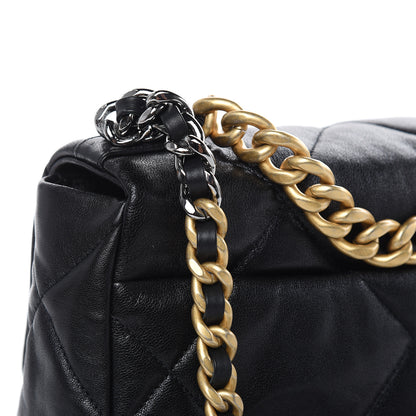 Chanel Lambskin Quilted Medium 19 Flap Black 10 of 11
