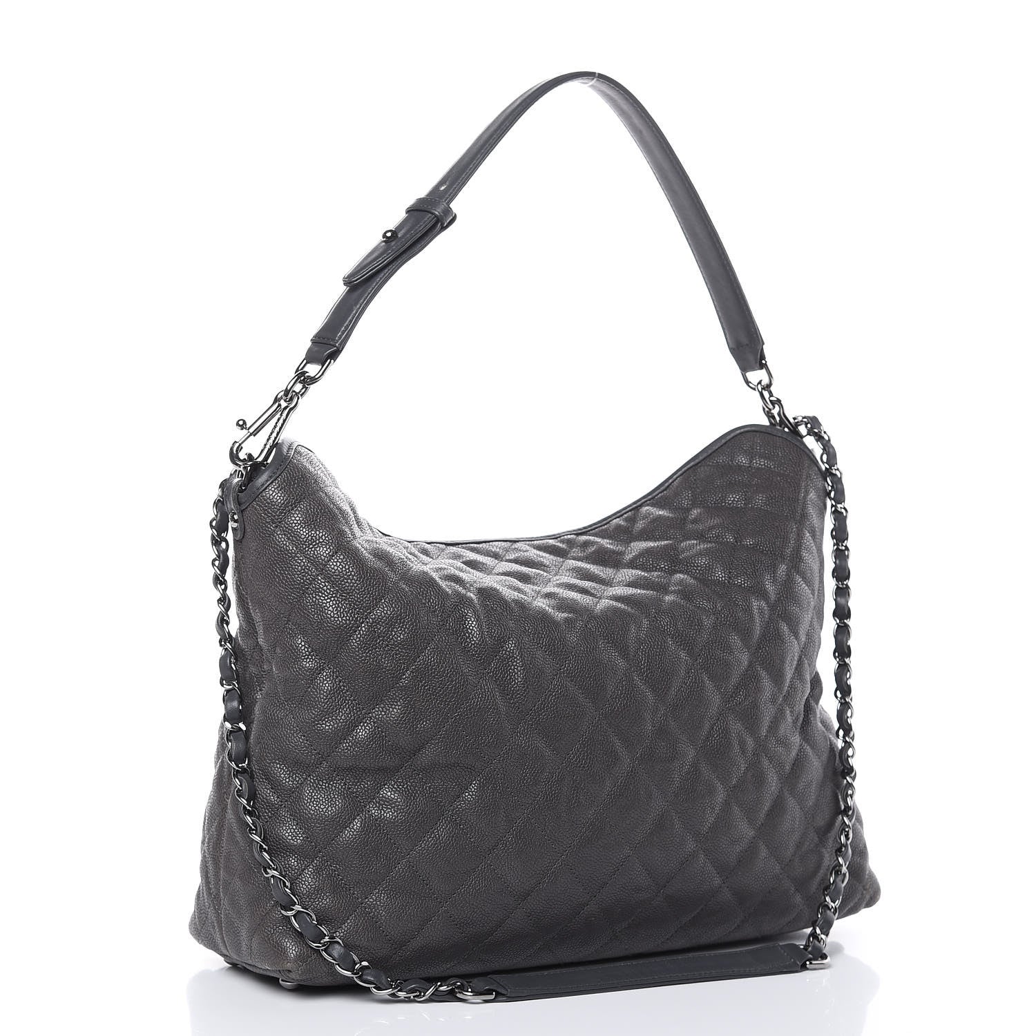 Chanel Caviar Quilted French Riviera Hobo Dark Grey 3 of 17