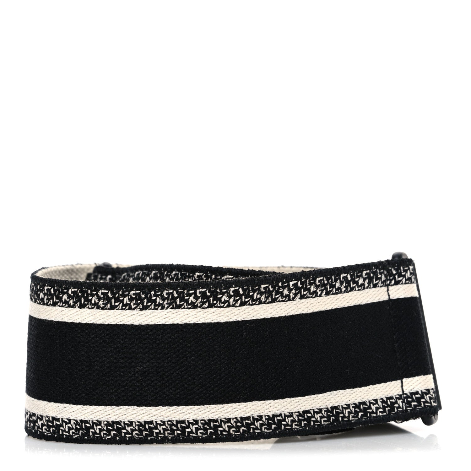 Christian Dior Canvas Embroidered Shoulder Strap Black Ultramatte 2 of 3