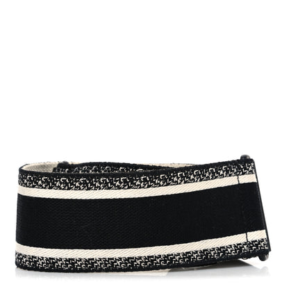 Christian Dior Canvas Embroidered Shoulder Strap Black Ultramatte 2 of 3