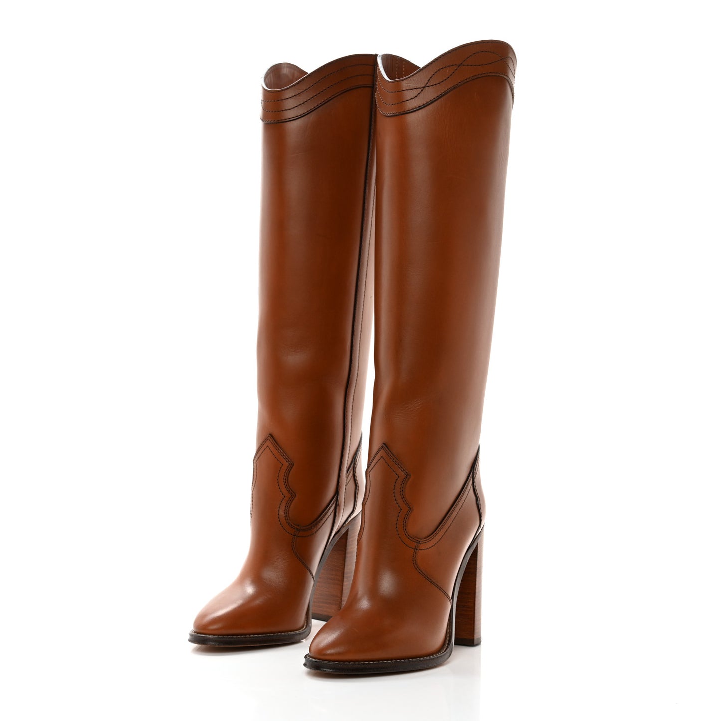 Kate 105 Western Knee High Boots 39.5 New Papaya