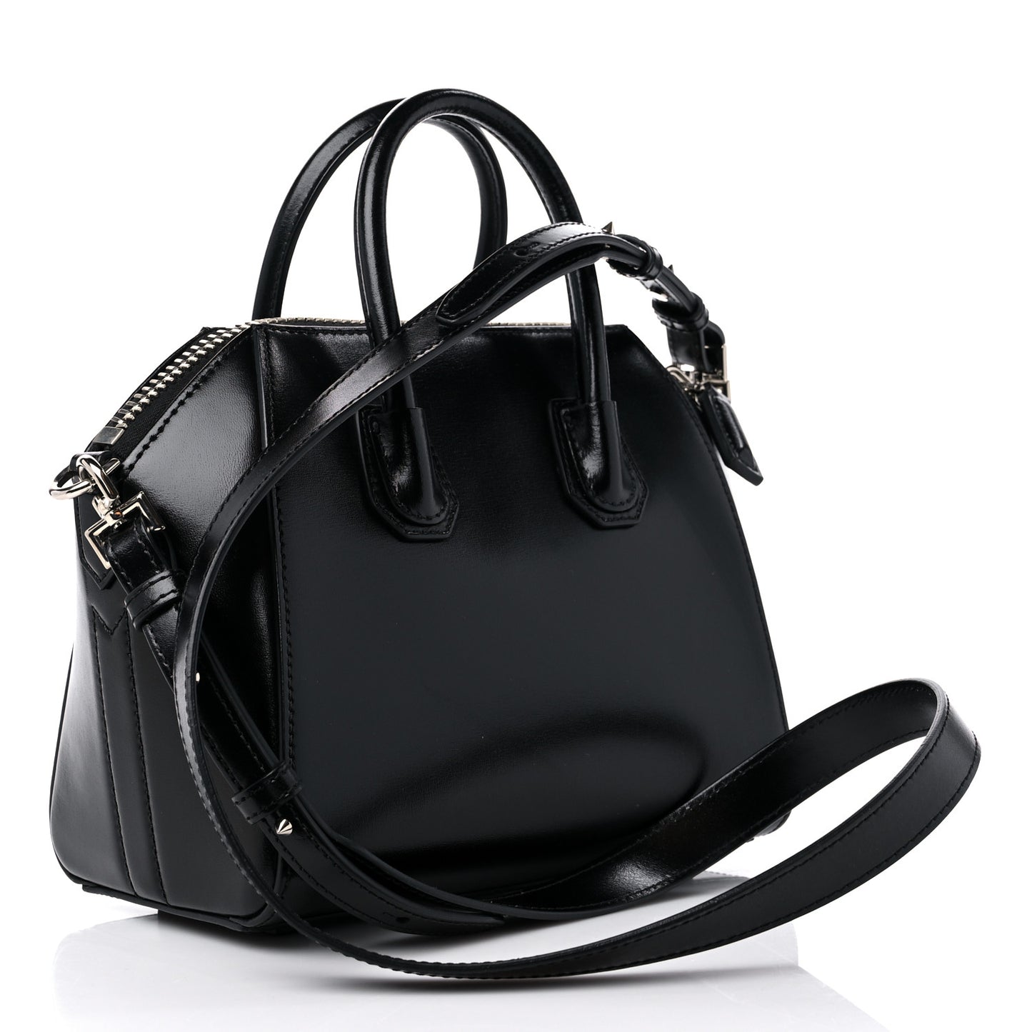 Shiny Lord Calfskin Mini Antigona Black