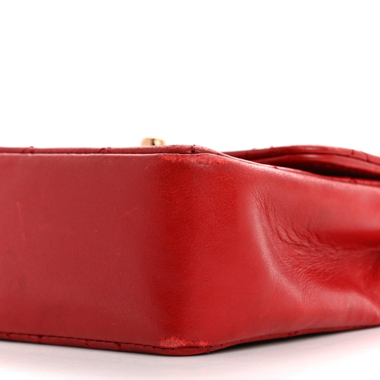 Lambskin Quilted Extra Mini Flap Red