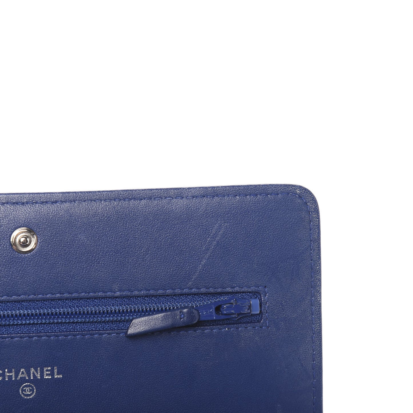 Lambskin Quilted Boy Wallet On Chain WOC Blue