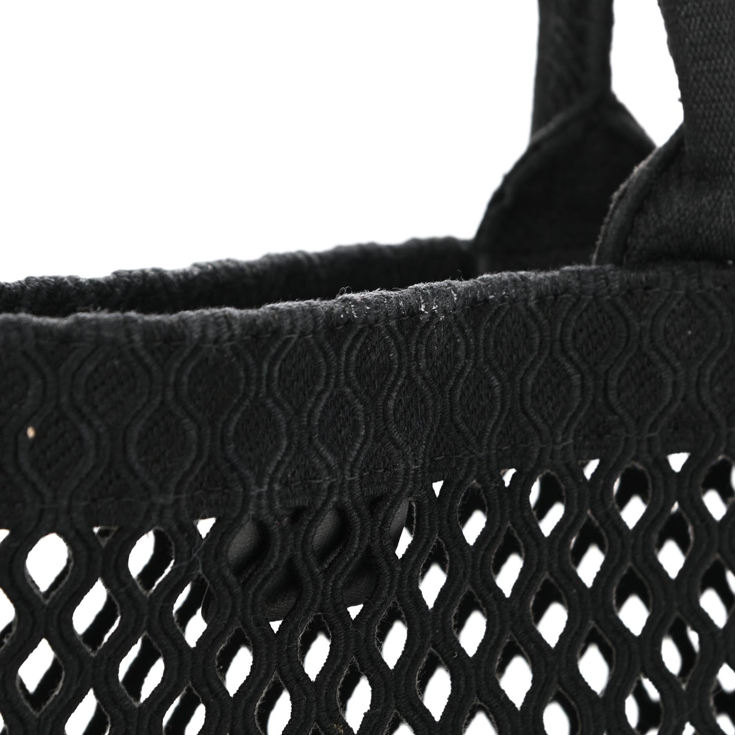 Mesh Embroidered Book Tote Black