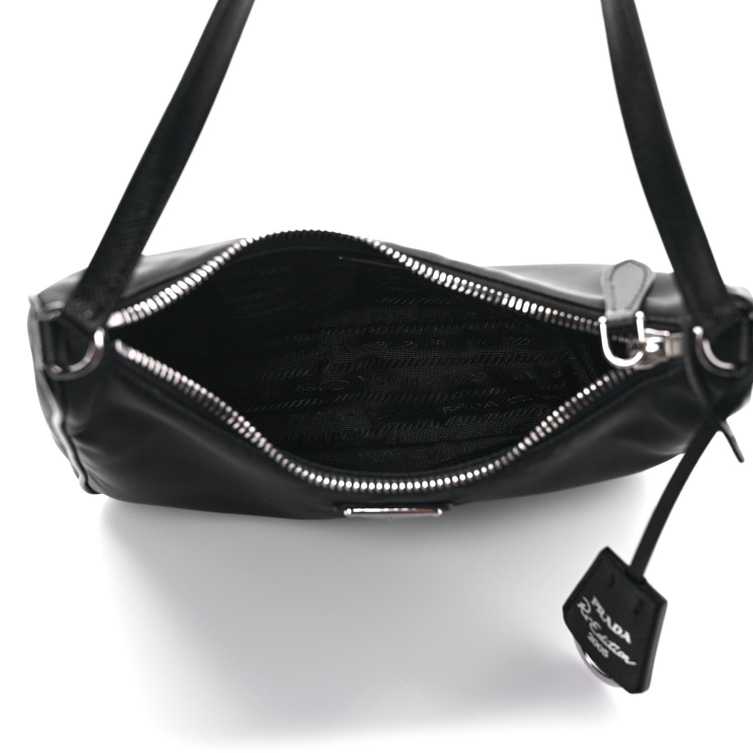 Prada Tessuto Nylon Saffiano Mini Re-Edition 2005 Bag Black 5 of 8