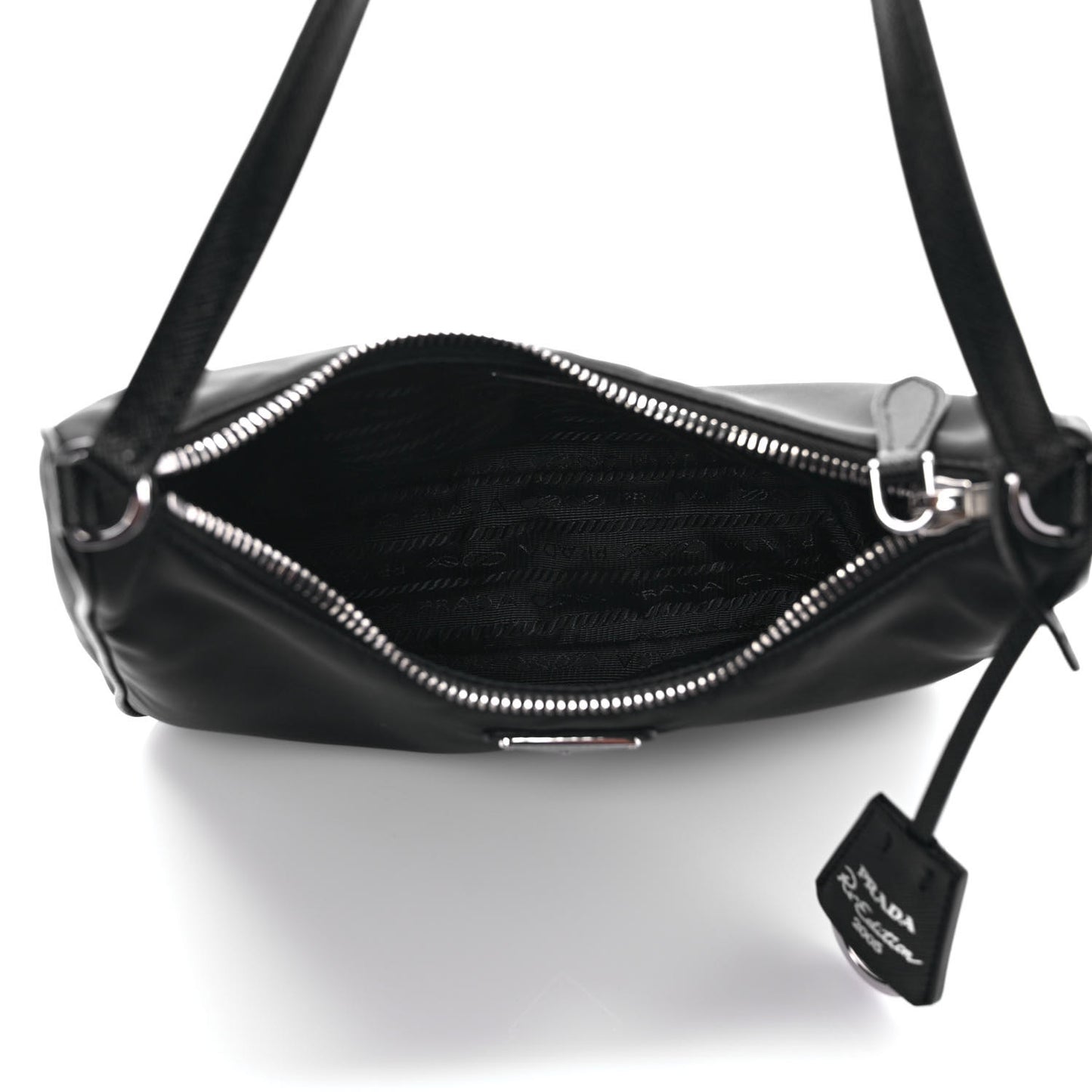Tessuto Nylon Saffiano Mini Re-Edition 2005 Bag Black