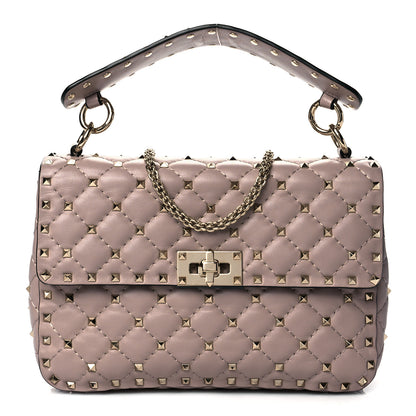 Valentino Garavani Lambskin Medium Rockstud Spike Shoulder Bag Poudre 1 of 9
