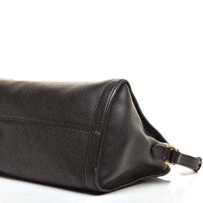 Alexander McQueen Pebbled Calfskin Small Skull Padlock Zip Around Tote Black 9 of 9