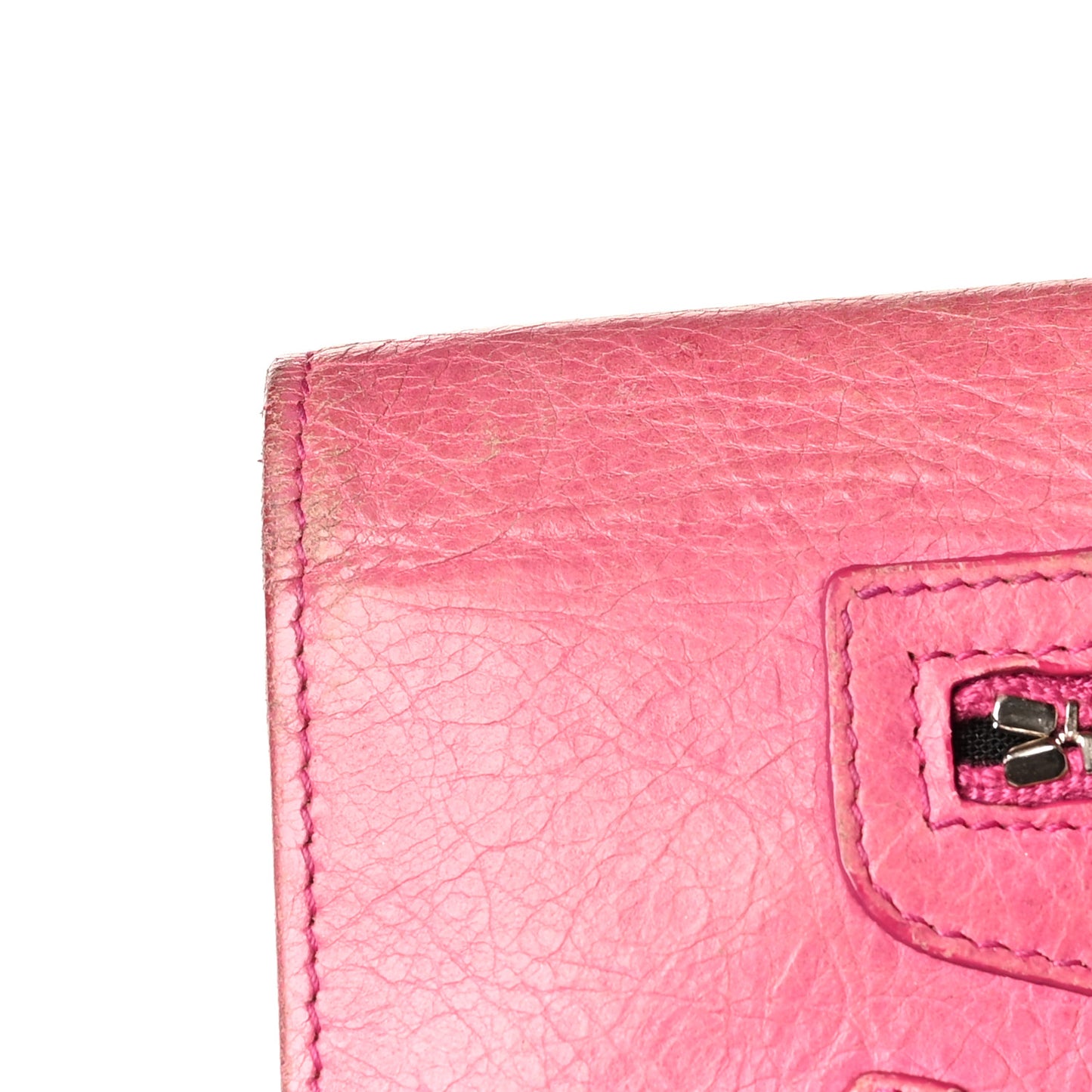 Agneau Giant 12 Silver Hardware Continental Zip Around Wallet Cyclamen