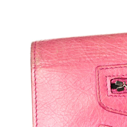 Balenciaga Agneau Giant 12 Silver Hardware Continental Zip Around Wallet Cyclamen 13 of 16